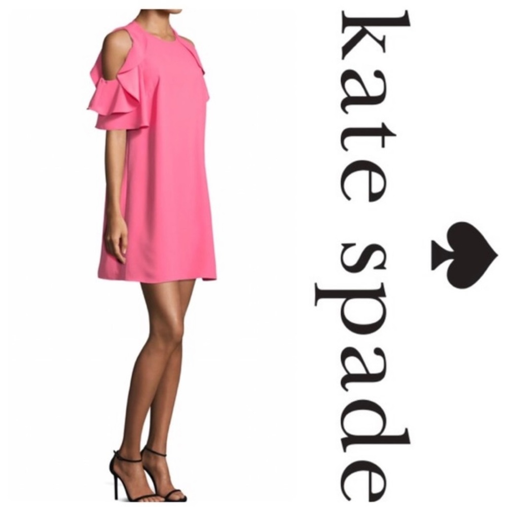 NWT Kate Spade Cold Shoulder Crepe Dress Petunia
